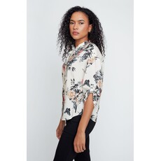 RENUAR RENUAR 26E BLOUSE MANCHE 3/4 FLEURS BLACK COMBO