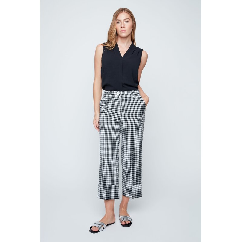 RENUAR RENUAR 26E PANT CROP CARRES VICHY NOIR/BLANC