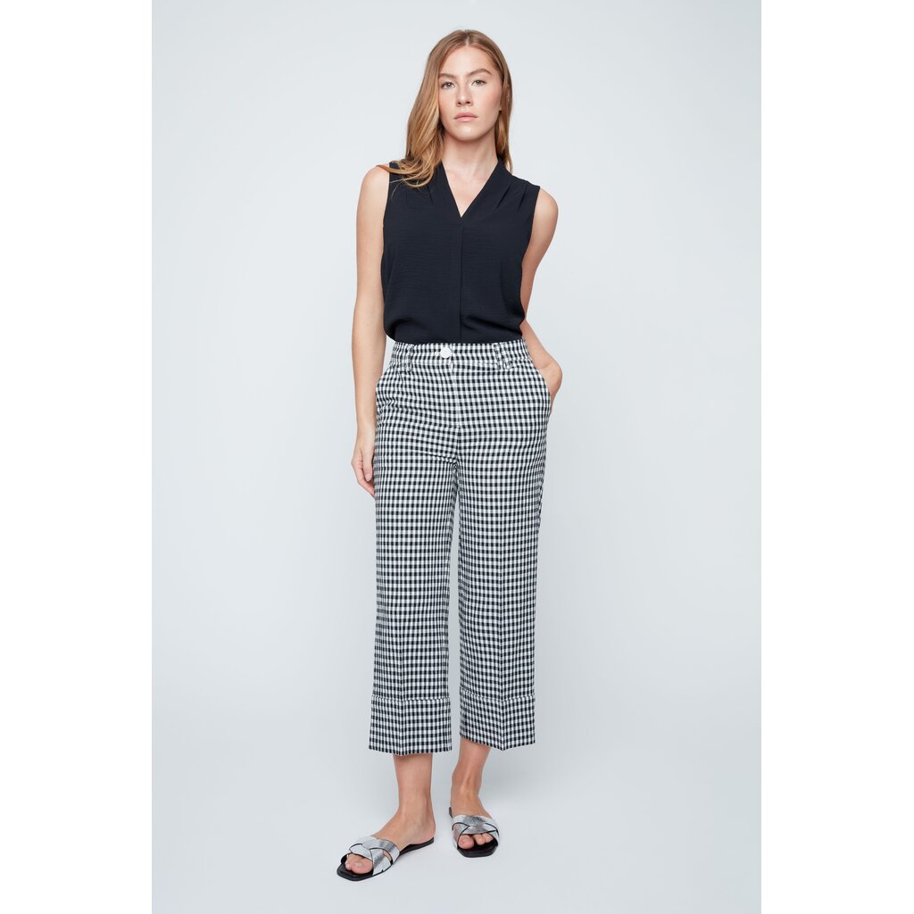 RENUAR RENUAR 26E PANT CROP CARRES VICHY NOIR/BLANC