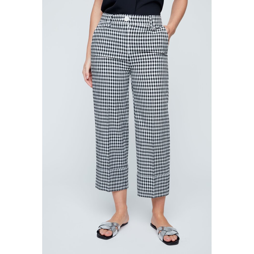 RENUAR RENUAR 26E PANT CROP CARRES VICHY NOIR/BLANC