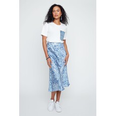 RENUAR RENUAR 26E JUPE MIDI FLEURS BLUE COMBO