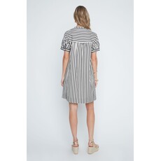 RENUAR RENUAR 26E ROBE COL V BOUTONS LIGNES INDIGO COMBO