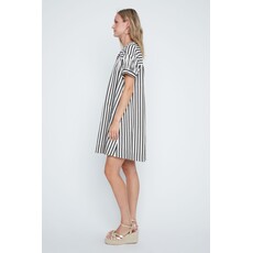 RENUAR RENUAR 26E ROBE COL V BOUTONS LIGNES INDIGO COMBO