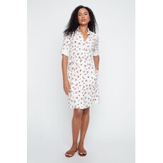 RENUAR RENUAR 26E ROBE CHEMISE BELT CERISES CREME COMBO