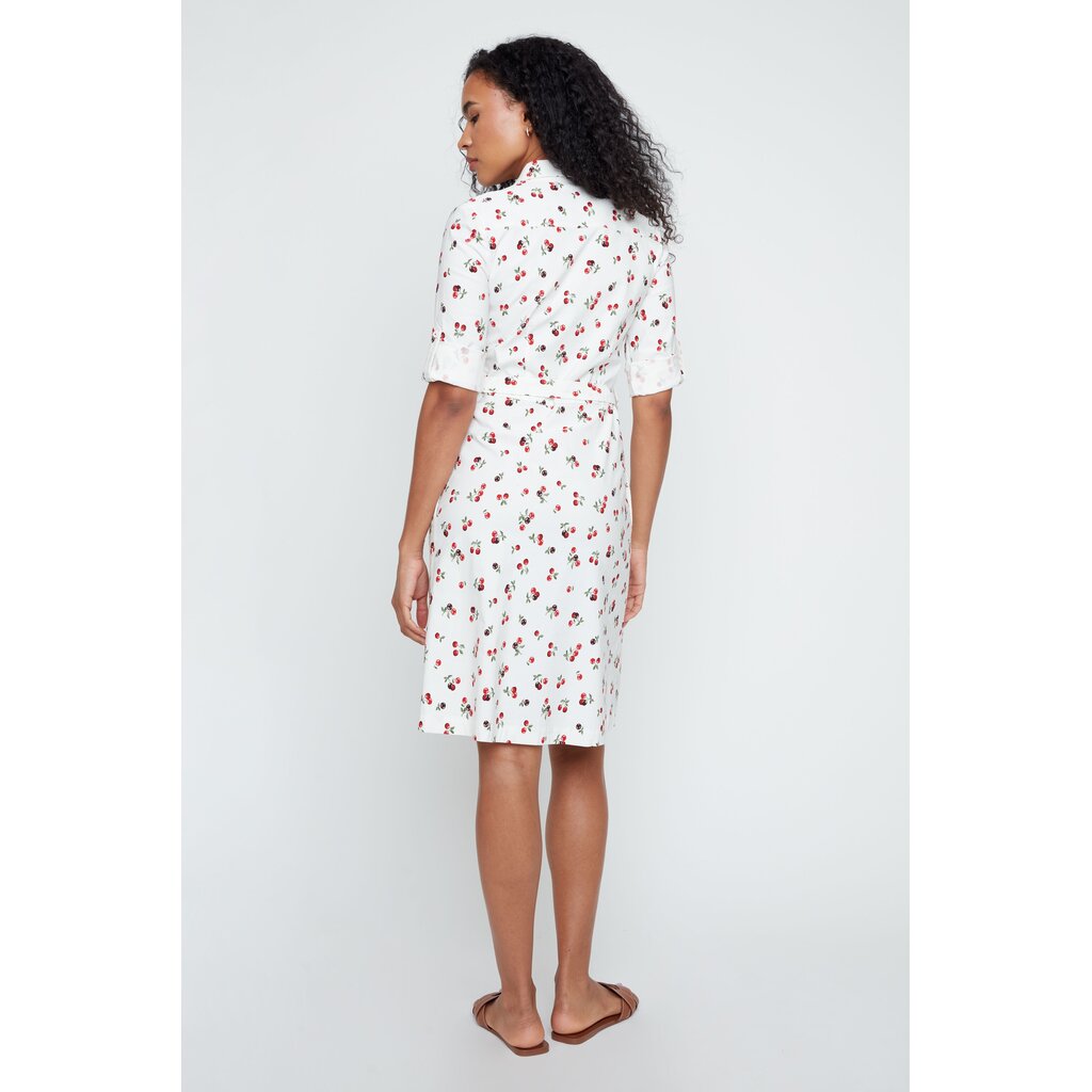 RENUAR RENUAR 26E ROBE CHEMISE BELT CERISES CREME COMBO