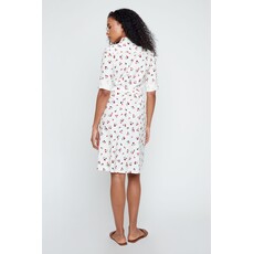 RENUAR RENUAR 26E ROBE CHEMISE BELT CERISES CREME COMBO