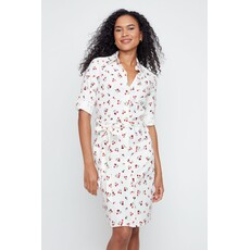 RENUAR RENUAR 26E ROBE CHEMISE BELT CERISES CREME COMBO