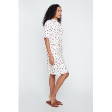 RENUAR RENUAR 26E ROBE CHEMISE BELT CERISES CREME COMBO