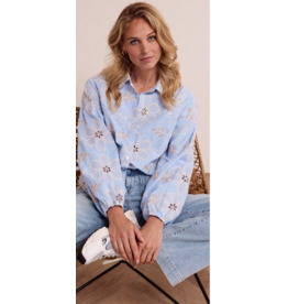 TRAMONTANA TRAMONTANA 26E FLOWER EMBROIDERY BLOUSE