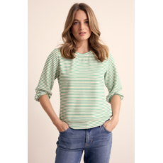 TRAMONTANA TRAMONTANA 26E FLOWER EMERALD STRIPED TOP