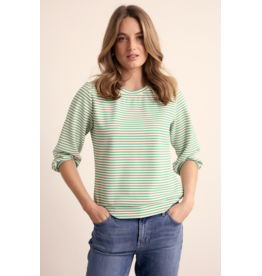 TRAMONTANA TRAMONTANA 26E FLOWER EMERALD STRIPED TOP