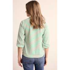 TRAMONTANA TRAMONTANA 26E FLOWER EMERALD STRIPED TOP