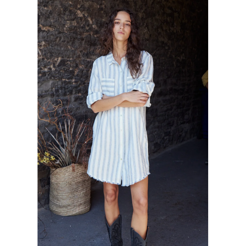 MELISSA NEPTON MELISSA NEPTON 26E ROBE RINA NAVY MULTISTRIPE