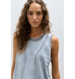 MELISSA NEPTON MELISSA NEPTON 26E HAUT QUINN BLEACHED DENIM SUEDE