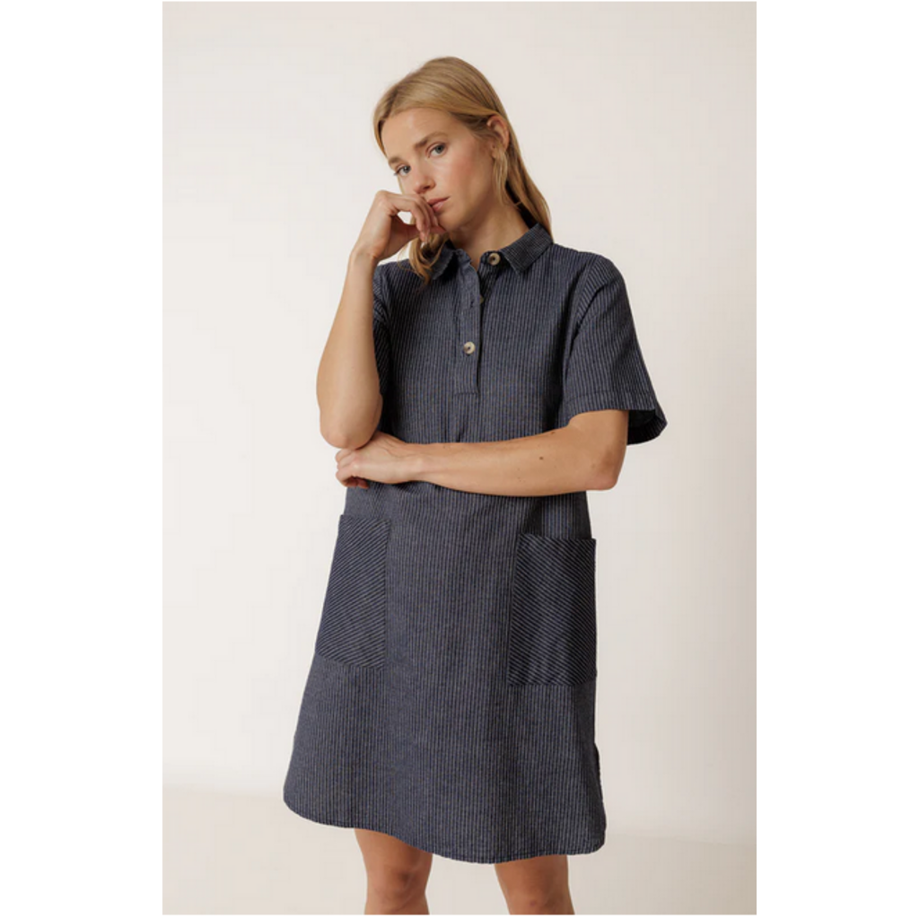 INDI AND COLD INDI AND COLD 26E ROBE COURTE LIGNES INDIGO