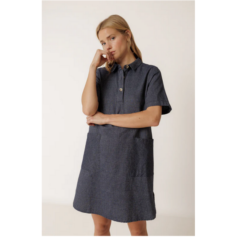 INDI AND COLD INDI AND COLD 26E ROBE COURTE LIGNES INDIGO