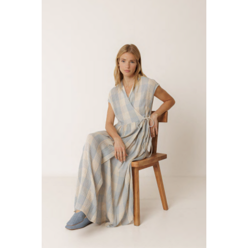 INDI AND COLD INDI AND COLD 26E ROBE CARREAUX BLEU/BLANC