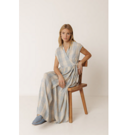 INDI AND COLD INDI AND COLD 26E ROBE CARREAUX BLEU/BLANC