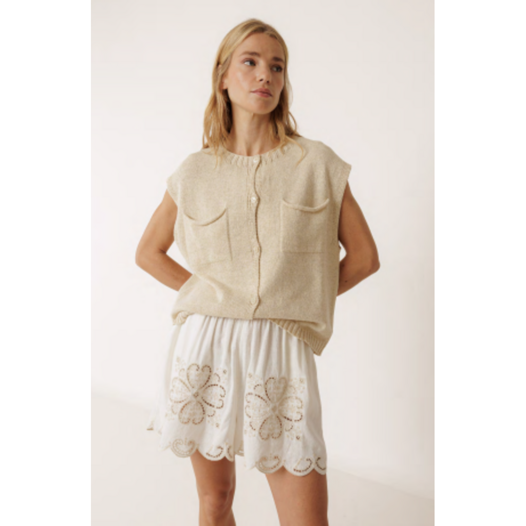 INDI AND COLD INDI AND COLD 26E CARDIGAN S MANCHE TRICOT ECRU