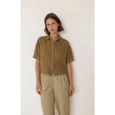 INDI AND COLD INDI AND COLD 26E CHEMISE M COURTE LIN KAKI