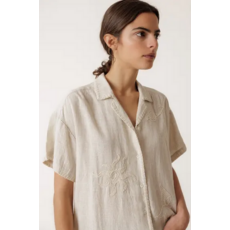 INDI AND COLD INDI AND COLD 26E CHEMISE M COURTE BRODERIE LIN BEIGE