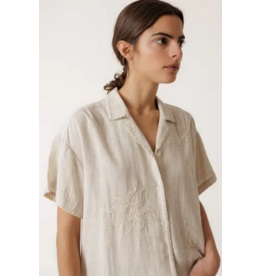 INDI AND COLD INDI AND COLD 26E CHEMISE M COURTE BRODERIE LIN BEIGE