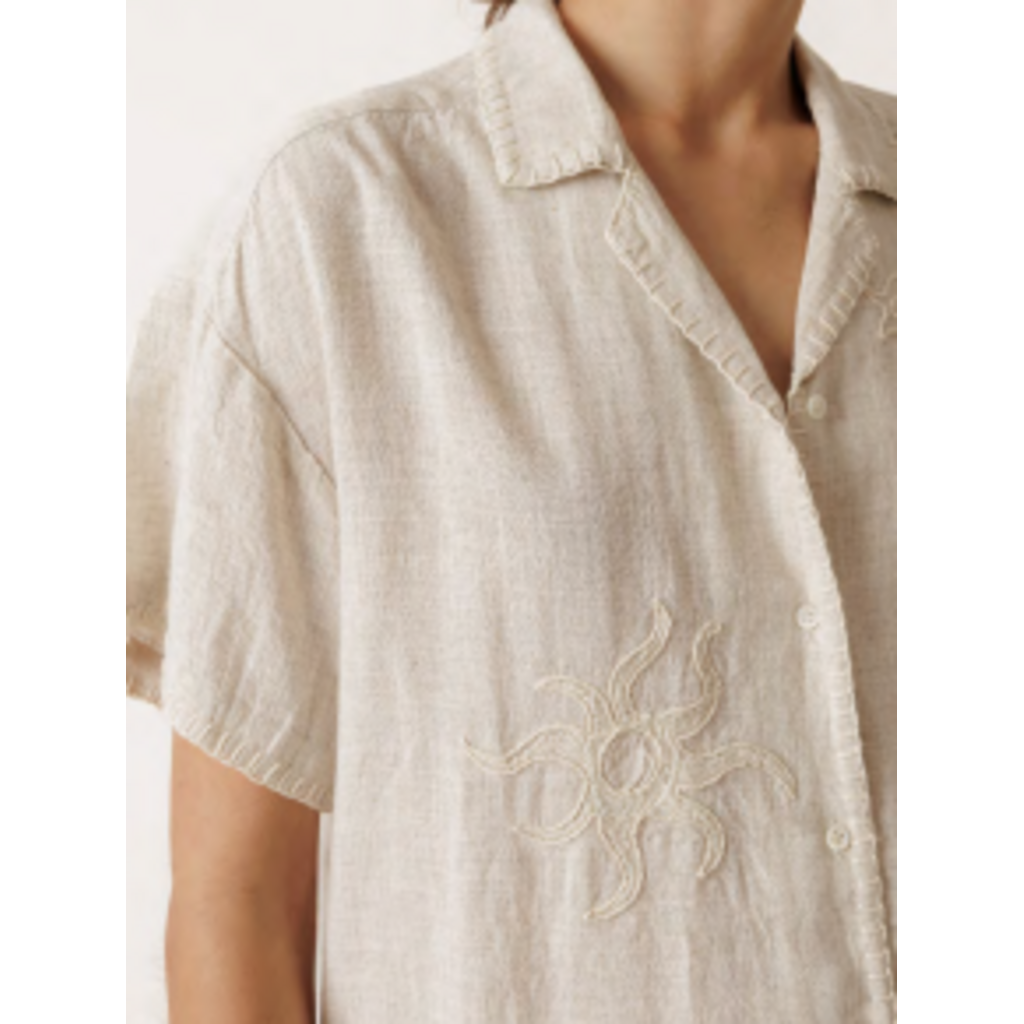 INDI AND COLD INDI AND COLD 26E CHEMISE M COURTE BRODERIE LIN BEIGE