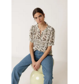 INDI AND COLD INDI AND COLD 26E BLOUSE LEGERE FEUILLES KAKI