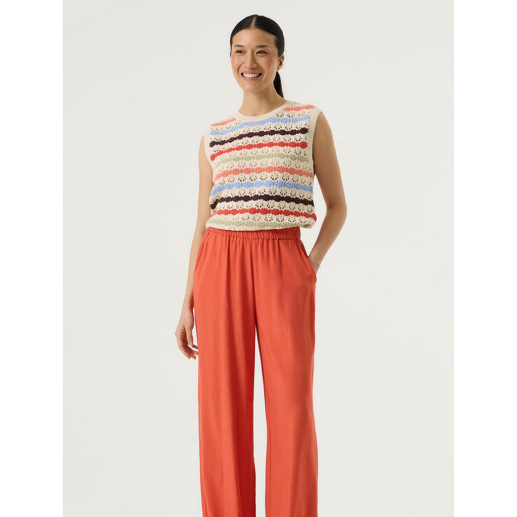 GARCIA GARCIA 26E TOP S MANCHE TRICOT AJOURE RAYE WHITECAP