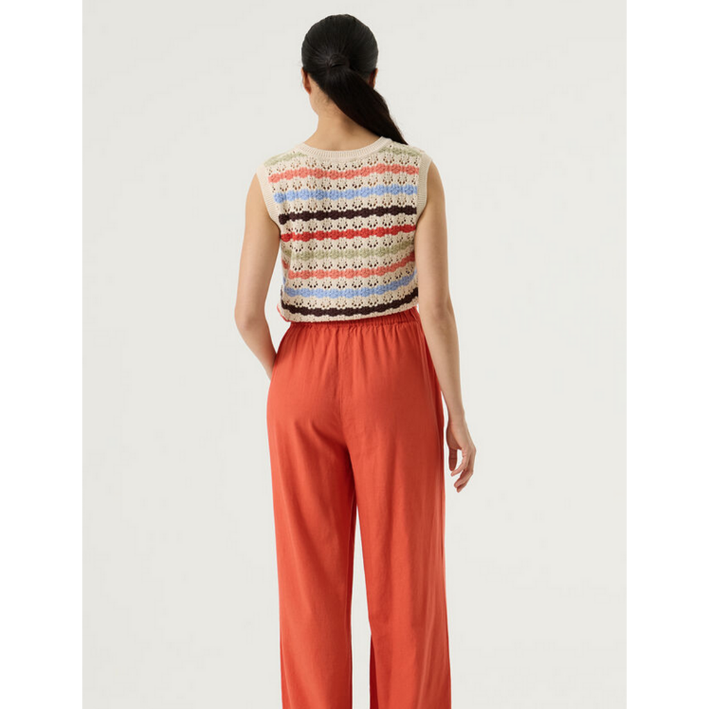 GARCIA GARCIA 26E TOP S MANCHE TRICOT AJOURE RAYE WHITECAP