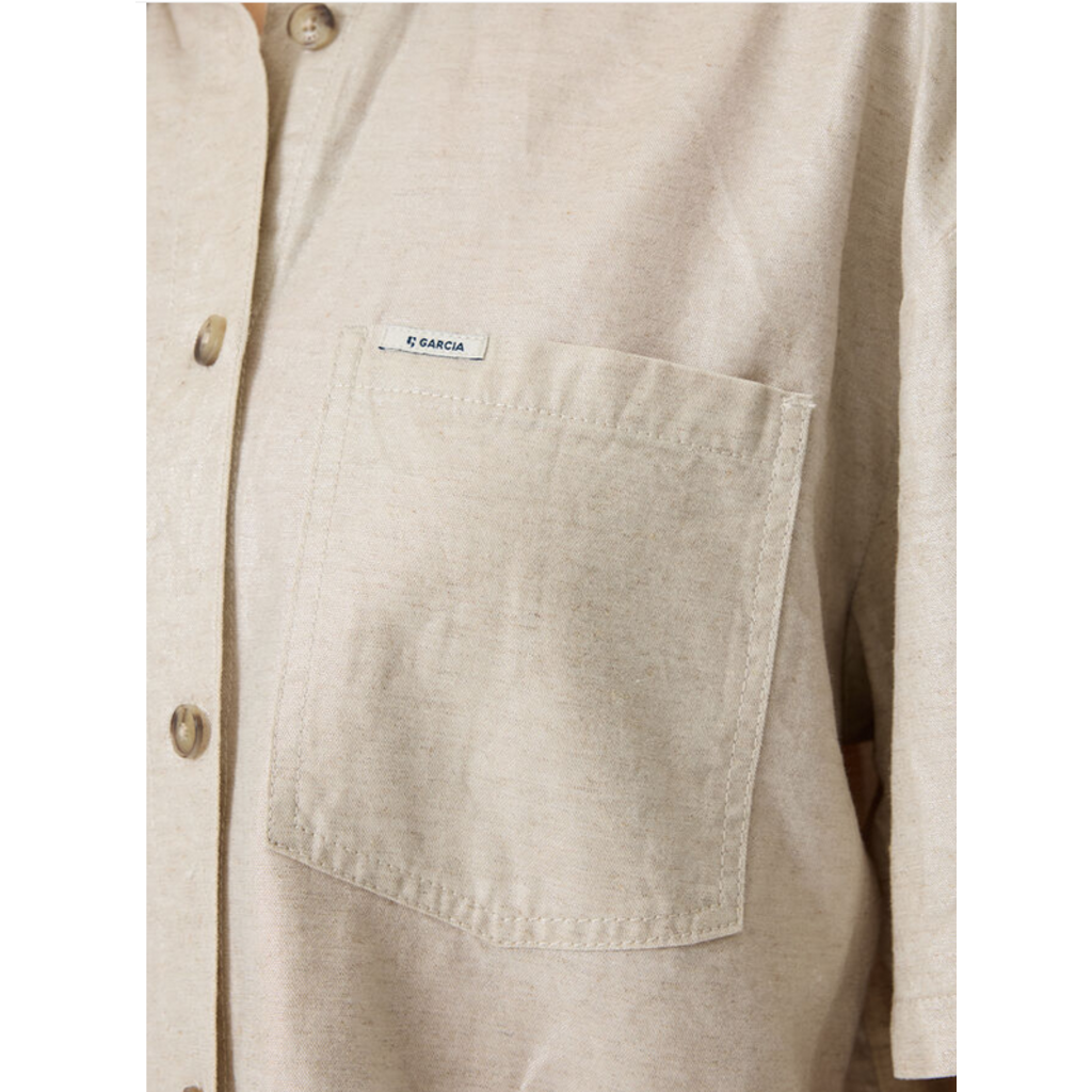 GARCIA GARCIA 26E CHEMISIER M COURTE ASPECT LUISANT ECRU