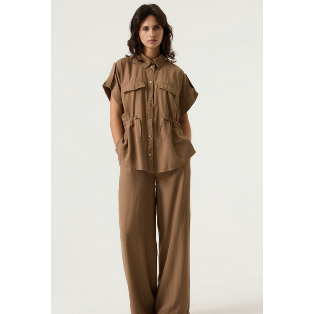 GARCIA GARCIA 26E PANT WIDE TAILLE ELASTIQUE SOFT TAUPE