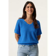 GARCIA GARCIA 26E PULL M COURTE MAILLE TEXTURE COBALT