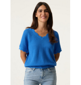 GARCIA GARCIA 26E PULL M COURTE MAILLE TEXTURE COBALT