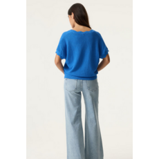 GARCIA GARCIA 26E PULL M COURTE MAILLE TEXTURE COBALT