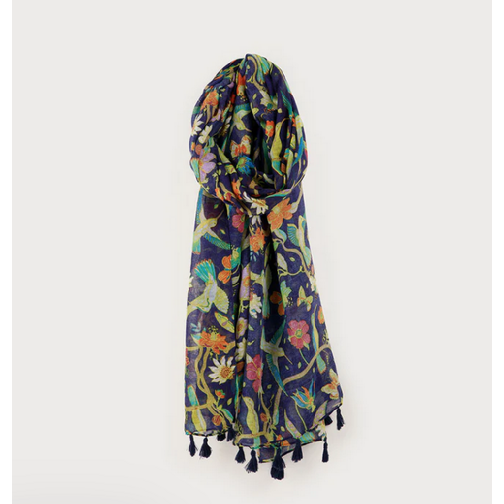 CARACOL CARACOL FOULARD SATINE CARRE MOTIF TOILE JOUY 6236/NAV