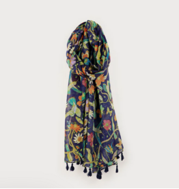 CARACOL CARACOL FOULARD SATINE CARRE MOTIF TOILE JOUY 6236/NAV