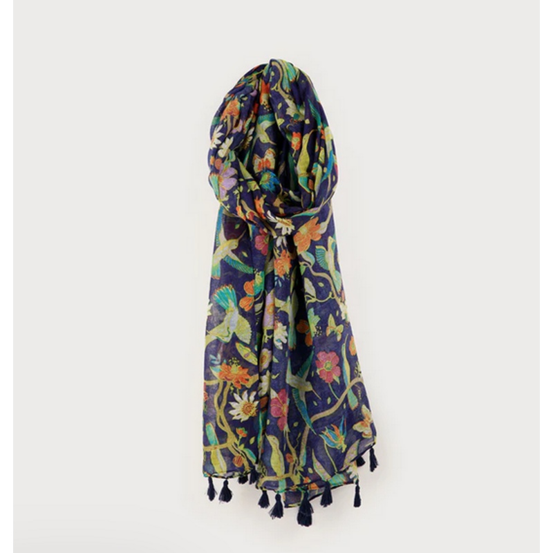 CARACOL CARACOL FOULARD SATINE CARRE MOTIF TOILE JOUY 6236/NAV