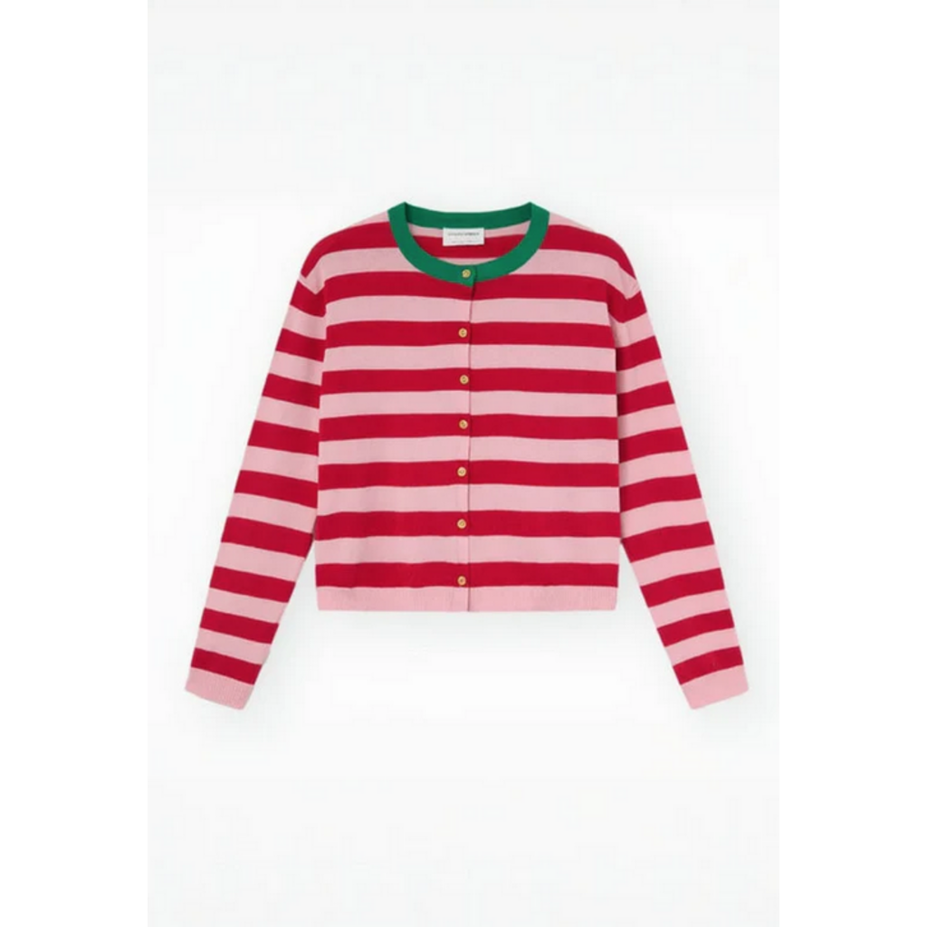 COMPANIA FANTASTICA COMPANIA FANTASTICA 26E 61C/10416 CARDIGAN PINK STRIPES