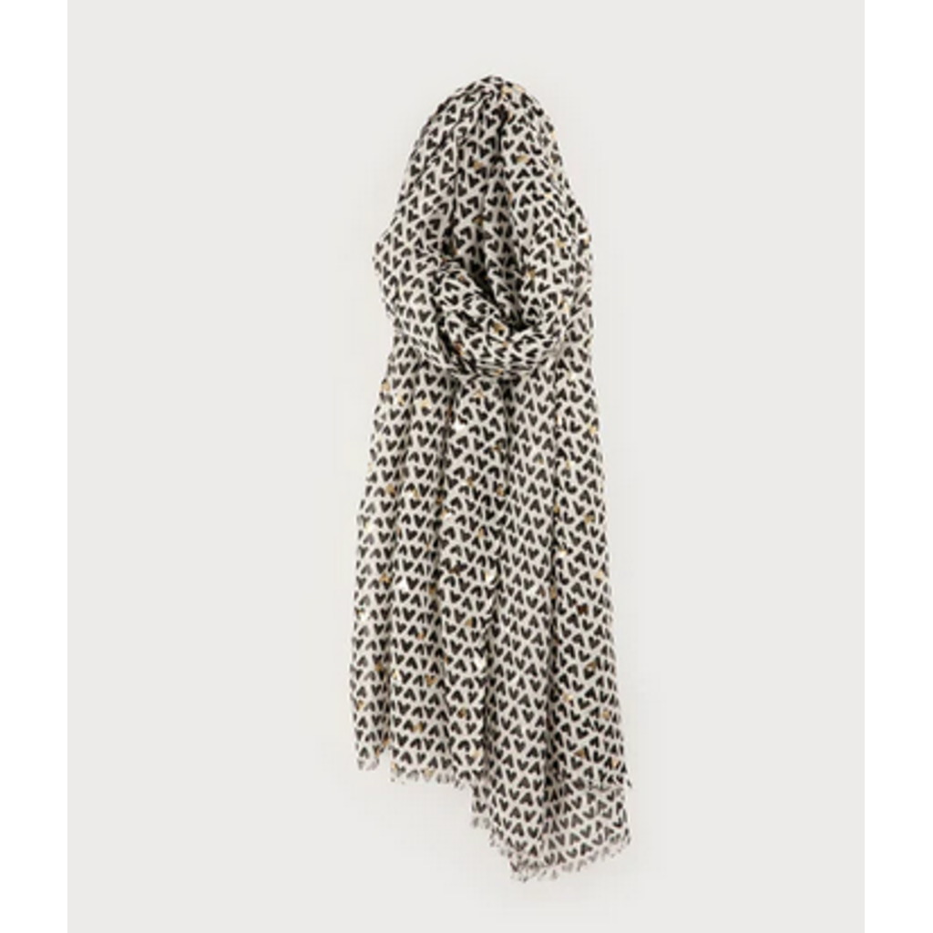 CARACOL CARACOL FOULARD LEGER IMPRIME MINI COEUR 6229/BLK