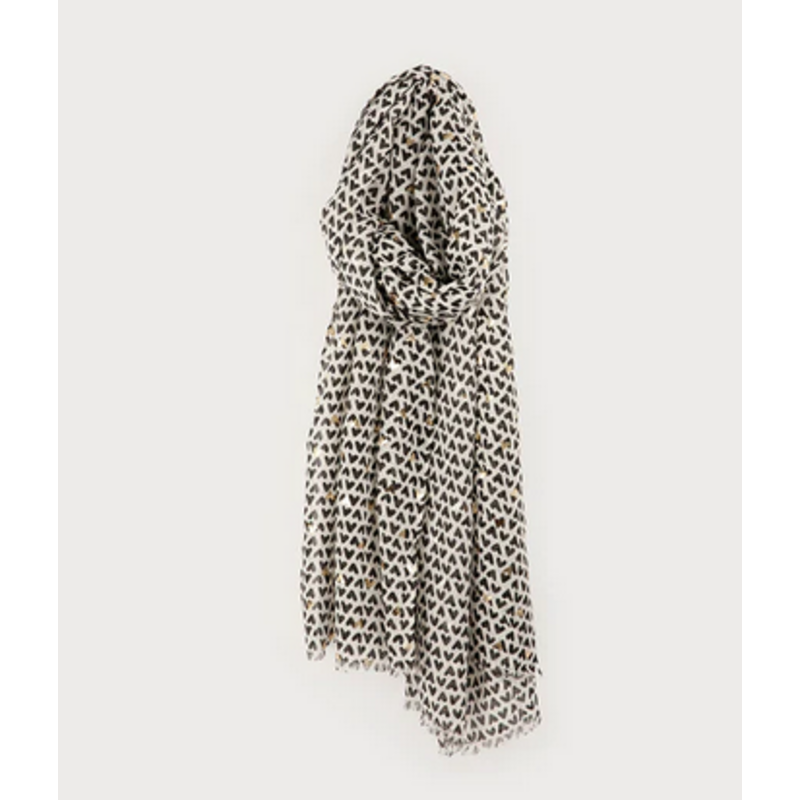 CARACOL CARACOL FOULARD LEGER IMPRIME MINI COEUR 6229/BLK