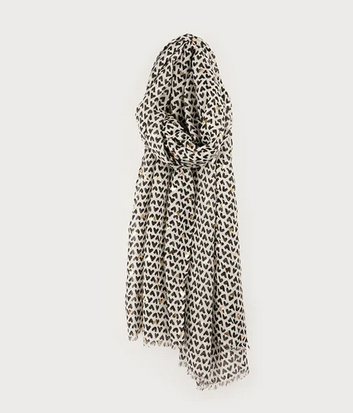 CARACOL CARACOL FOULARD LEGER IMPRIME MINI COEUR 6229/BLK