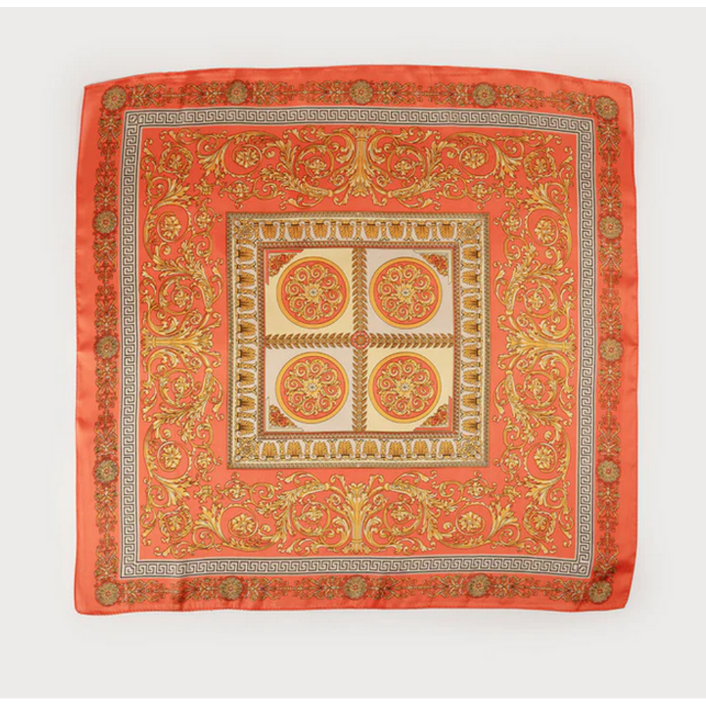 CARACOL CARACOL FOULARD SATINE CARRE MOTIF PAISLEY 6238/ORA