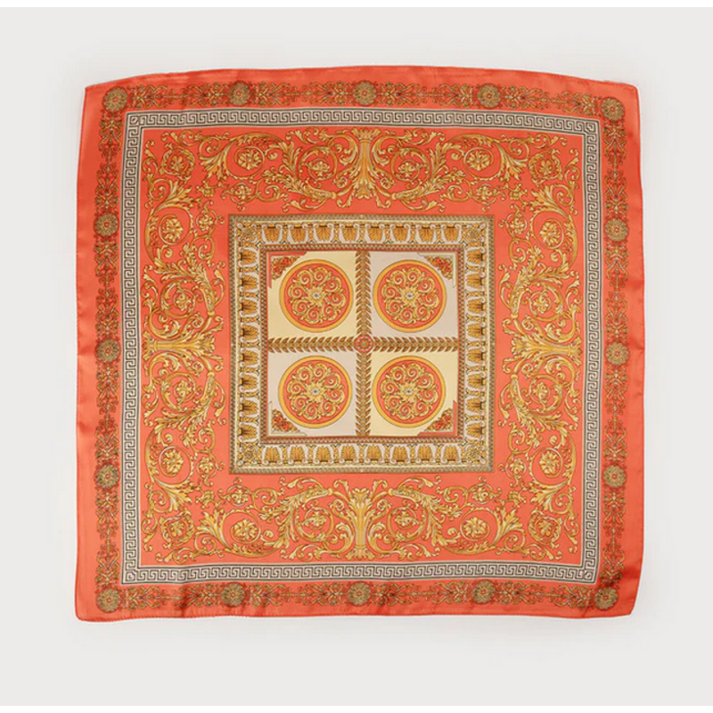 CARACOL CARACOL FOULARD SATINE CARRE MOTIF PAISLEY 6238/ORA