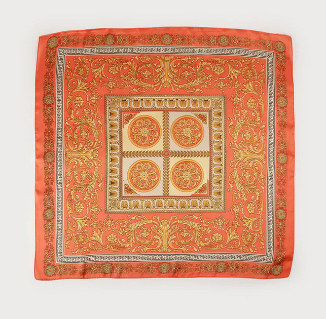 CARACOL CARACOL FOULARD SATINE CARRE MOTIF PAISLEY 6238/ORA