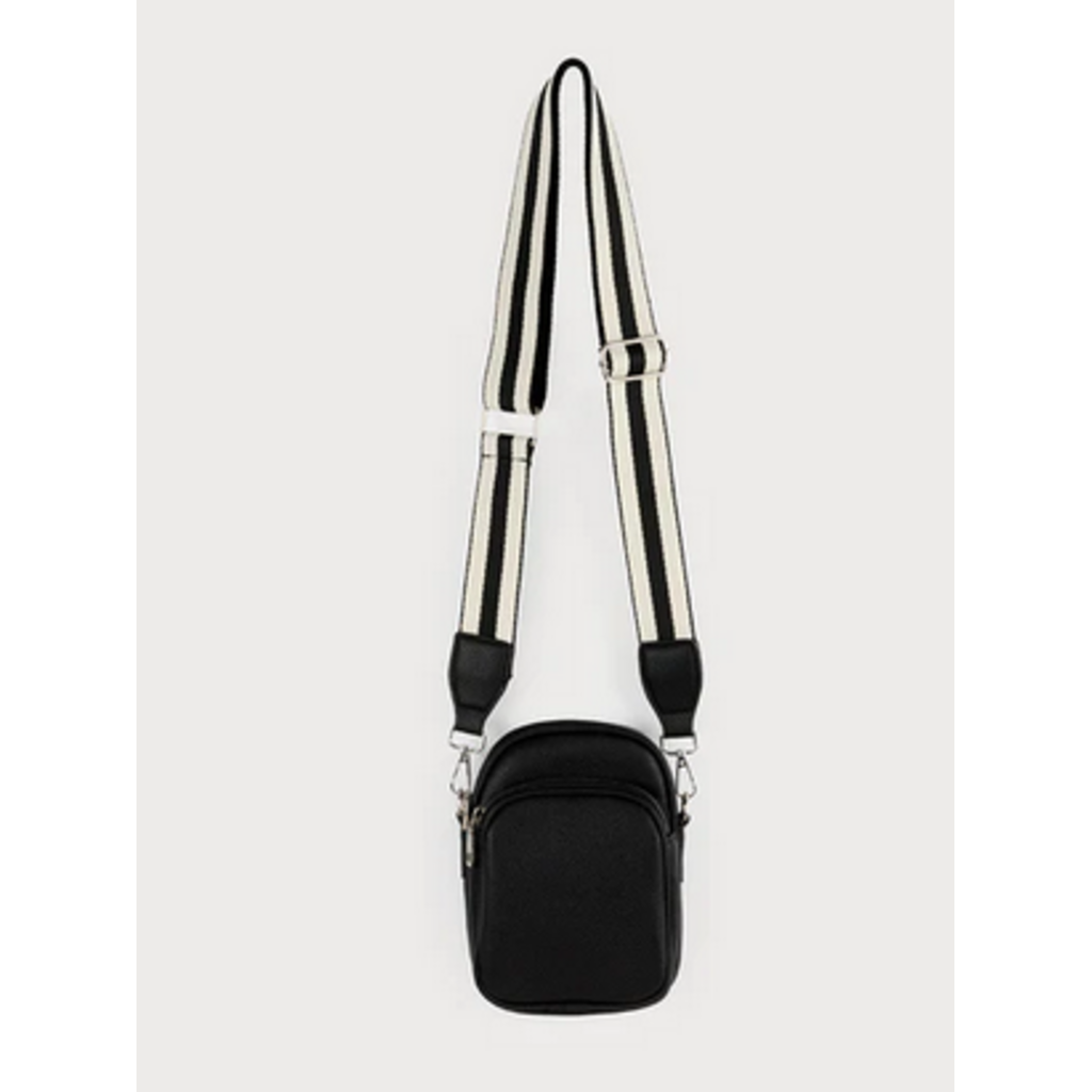 CARACOL CARACOL SAC BANDOULIERE GANSE RAYURE 2 TONS 7190/BLK