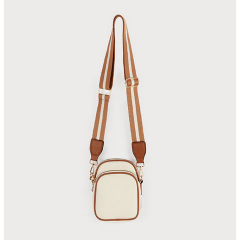 CARACOL CARACOL SAC BANDOULIERE GANSE RAYURE 2 TONS 7190/BGE/MIX