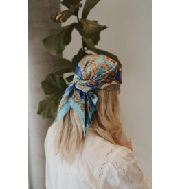 CARACOL CARACOL FOULARD SATINE CARRE MOTIF PAISLEY 6238/TRQ