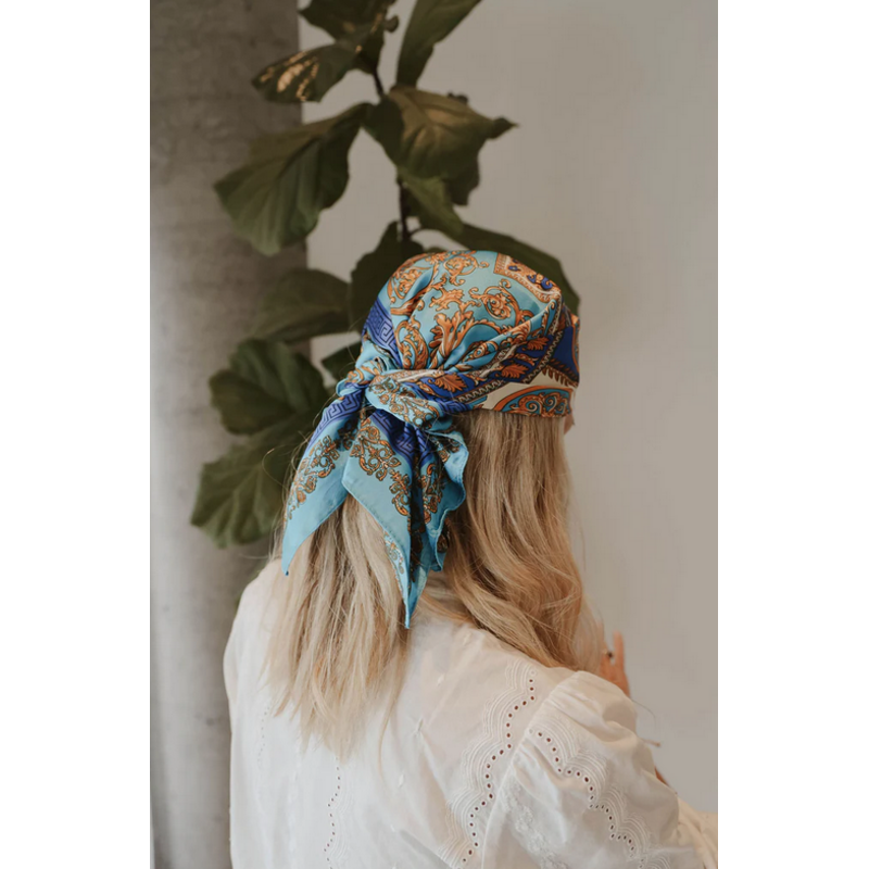CARACOL CARACOL FOULARD SATINE CARRE MOTIF PAISLEY 6238/TRQ