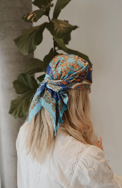 CARACOL CARACOL FOULARD SATINE CARRE MOTIF PAISLEY 6238/TRQ